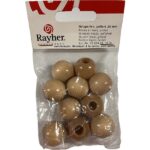 RAYHER WOODEN BEADS D.20MM 10PCS [6MM HOLE] NATURAL