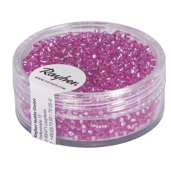 R1406433.jpg RAYHER ROCAILLES D.2MM 17G PINK - Image 1
