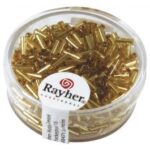 RAYHER GLASS STICK BEADS 7X2MM 15G GOLD