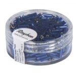 RAYHER GLASS STICK BEADS 7X2MM 15G DARK BLUE