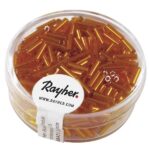 RAYHER GLASS STICK BEADS 7X2MM 15G ORANGE