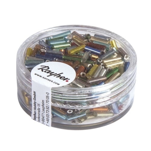R1406549.jpg RAYHER GLASS STICK BEADS 7X2MM 15G MIXED - Image 1