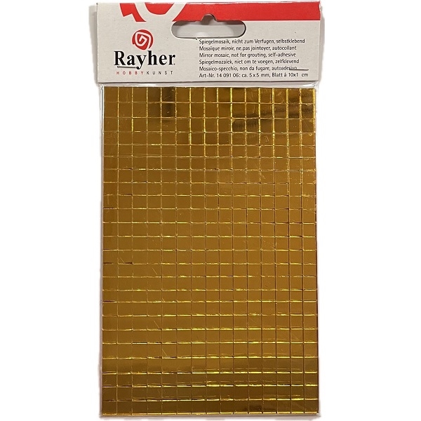 R1409106.jpg RAYHER MIRROR MOSAIC 5X5MM 380PCS GOLD - Image 1