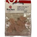 RAYHER GLASS LEAVES WITH LOOP 2.4X1.6CM 12PCS PALE PINK