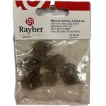 RAYHER GLASS LEAVES WITH LOOP 2.4X1.6CM 12PCS BLACK