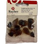 RAYHER GLASS LEAVES WITH LOOP 2.4X1.6CM 12PCS TOPAZ