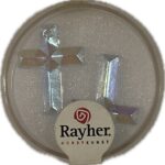 RAYHER JEWELLERY GLASS CROSS 25X18MM 2PCS AQUAMARINE