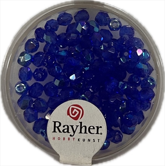 R14200830.jpg RAYHER GLASS CRYSTAL BEADS D.4MM 100PCS SAPPHIRE - Image 1