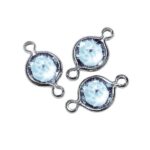 RAYHER SWAROVSKI JEWELLERY ACCESSORIES ROUND 11MM 9PCS [2EYELETS] AQUA MARINE