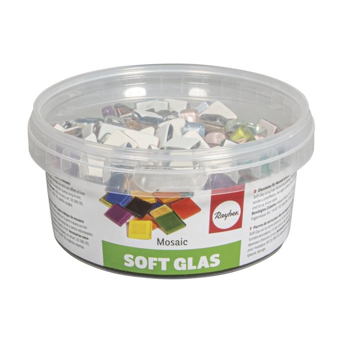 R14796999.jpg RAYHER SOFT GLASS MOSAIC 500G POLYGONAL COLOURED - Image 1