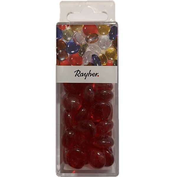 R14835284.jpg RAYHER GLASS NUGGETS D.1.5CM 39PCS CARDINAL - Image 1