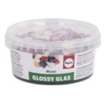 RAYHER GLOSSY GLASS MOSAIC MIX 1X1CM 500G 250PCS COLOUR