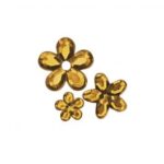 RAYHER ACRYLIC RHINESTONE BLOSSOMS D.5/8/10MM 310PCS ORANGE