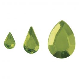 R1523411.jpg RAYHER ACRYLIC RHINESTONES DROPS 6/10/14MM 310PCS LIGHT GREEN - Image 1