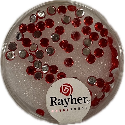 R15300815.jpg RAYHER PLASTIC RHINESTONES D.3MM 100PCS RUBY - Image 1