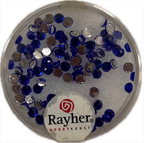 R15300830.jpg RAYHER PLASTIC RHINESTONES D.3MM 100PCS SAPPHIRE - Image 1