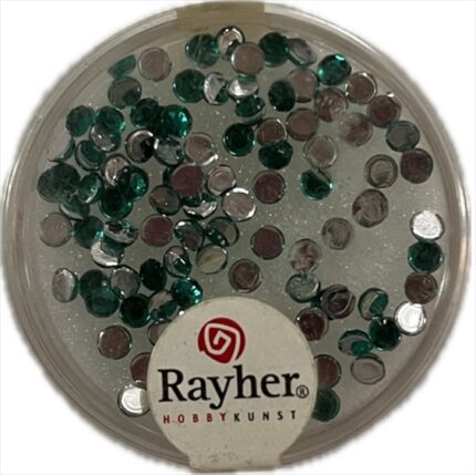 RAYHER PLASTIC RHINESTONES D.3MM 100PCS EMERALD