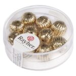 RAYHER GROOVED BEADS D.10MM 10PCS GOLD