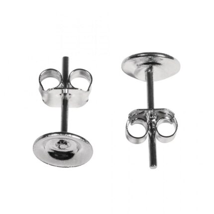 RAYHER JEWELLERY EAR STUDS 6MM PLATINUM [1PC]