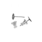 RAYHER JEWELLERY EARRING STUD WITH PLATE+CLUTCH 6MM
