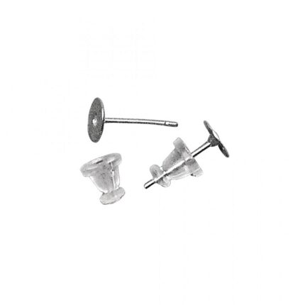 RAYHER JEWELLERY EARRING STUD WITH PLATE+CLUTCH 6MM