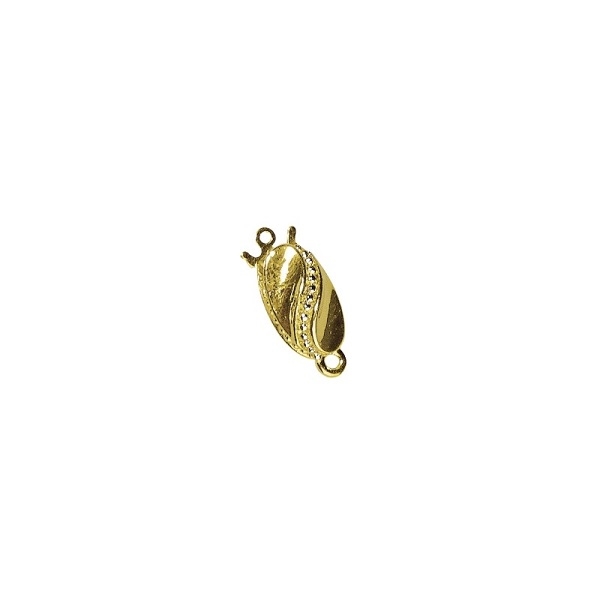 R2126489.jpg RAYHER JEWELLERY CLASP OVAL 12.6X7.2MM GOLD PLATED - Image 1