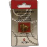 RAYHER JEWELLERY CLASP HEART+STRASS 19.7X17.9MM GOLD PLATED