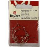 RAYHER JEWELLERY DOUBLE HOOP EARRINGS 2PCS 30X15MM SILVER PLATED