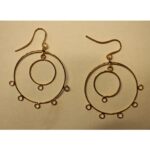 RAYHER JEWELLERY DOUBLE HOOP EARRINGS 2PCS 30X15MM GOLD PLATED