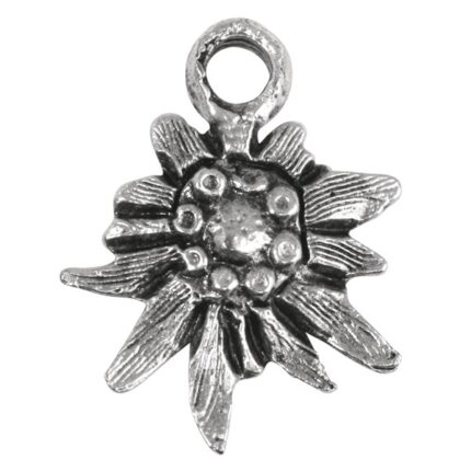 RAYHER METAL JEWELLERY PENDANT EDELWEISS 13MM OXIDIZED SILVER