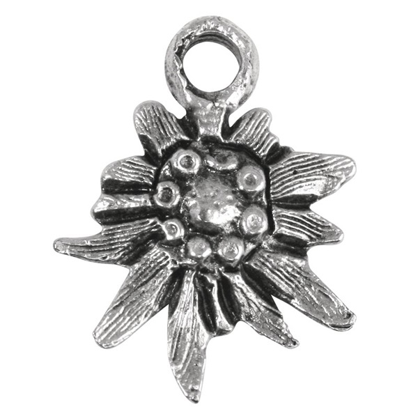 R2214948.jpg RAYHER METAL JEWELLERY PENDANT EDELWEISS 13MM OXIDIZED SILVER - Image 1