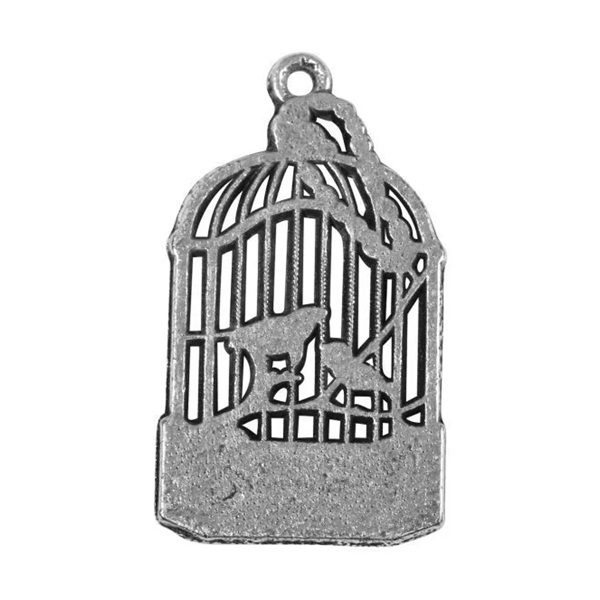 R2215248.jpg RAYHER METAL JEWELLERY PENDANT BIRDCAGE 26MM OXIDIZED SILVER - Image 1