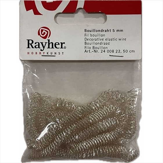 R2400822.jpg RAYHER DECORATIVE ELASTIC WIRE D.5MMX75CM SILVER - Image 1
