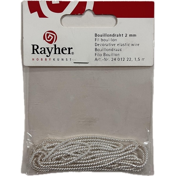 R2401222.jpg RAYHER DECORATIVE ELASTIC WIRE D.2MMX1.5M SILVER - Image 1
