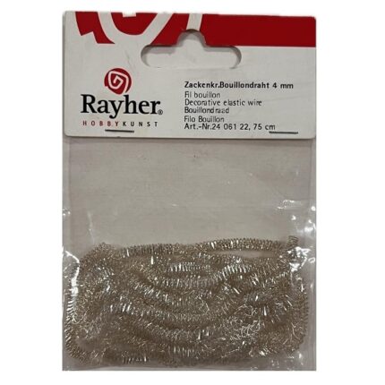 RAYHER DECORATIVE ELASTIC WIRE D.4MMX75CM SILVER
