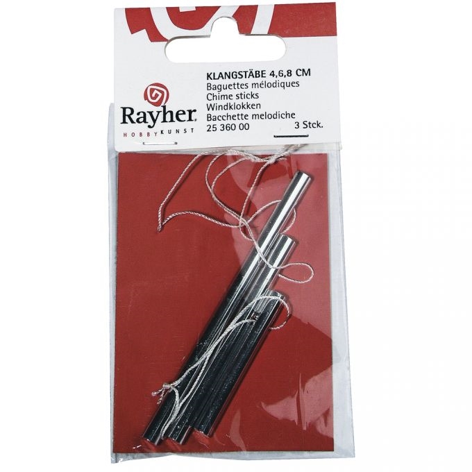 R2536000.jpg RAYHER METAL CHIME STICKS BATONS 4/6/8CM 3PCS SILVER - Image 1
