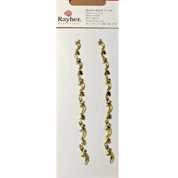 R3128006.jpg RAYHER WAX BORDER 11CM 2PCS GOLD - Image 1