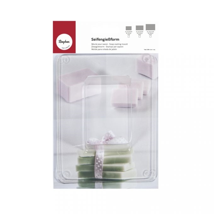 R34218000.jpg RAYHER SOAP CASTING MOULD BLOCK 8X5.5X4CM 170ML - Image 1