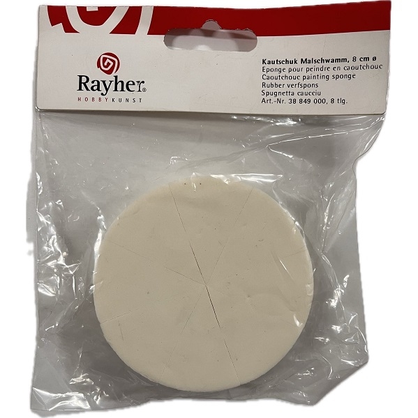 R38849000.jpg RAYHER CAOUTCHOUC PAINTING SPONGE D.8CM 8PCS - Image 1
