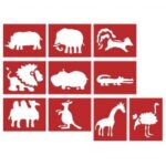 RAYHER PAPER STENCIL 7-11CM 10PCS WILD ANIMALS