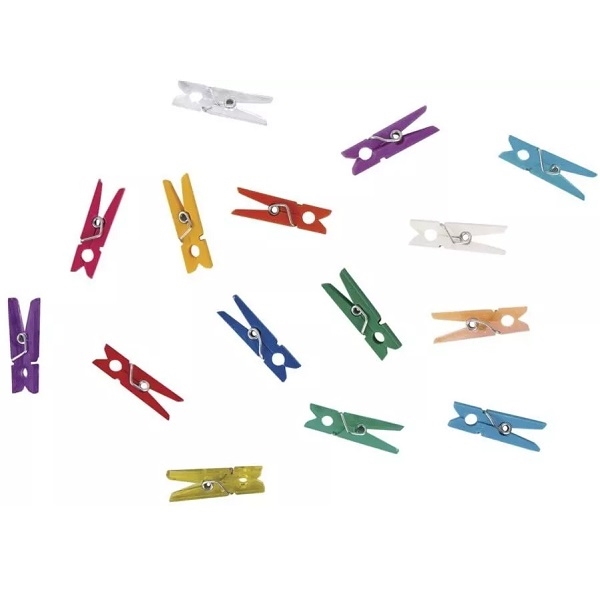 R3909349.jpg RAYHER MINI PLASTIC CLOTHES PEGS 25MM 15PCS - Image 1