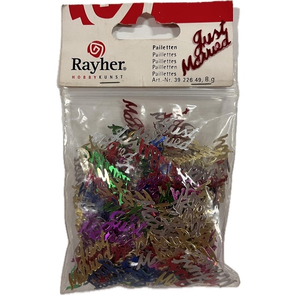 R3922649.jpg RAYHER SEQUINS PAILLETTES JUST MARRIED 8G - Image 1
