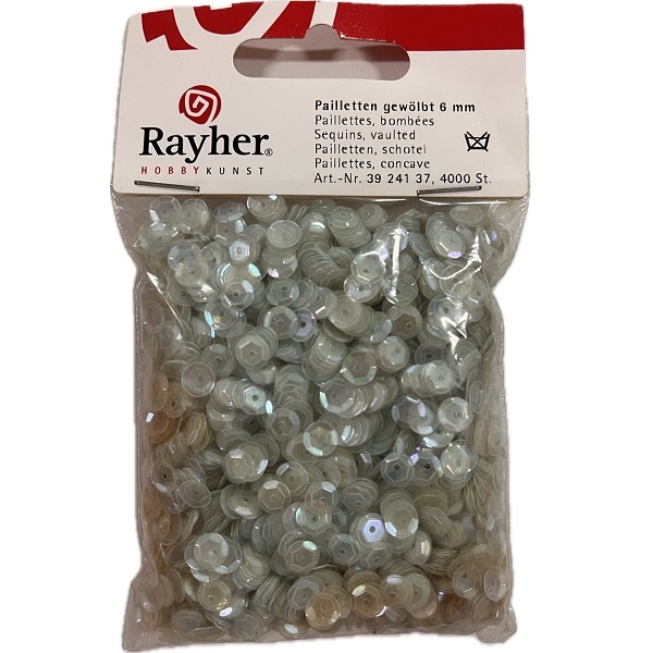 R3924137.jpg RAYHER SEQUINS PAILLETTES D.6MM 4000PCS CRYSTAL - Image 1