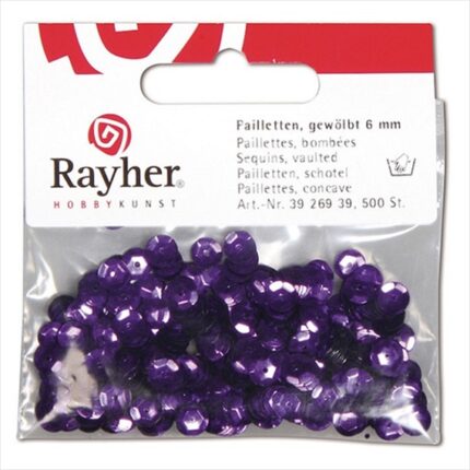 RAYHER SEQUINS PAILLETTES D.6MM 500PCS PURPLE