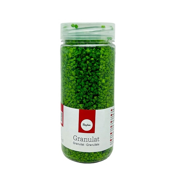 R39342412.jpg RAYHER GRANULATE PELLETS 2-3MM 475ML MAY GREEN - Image 1