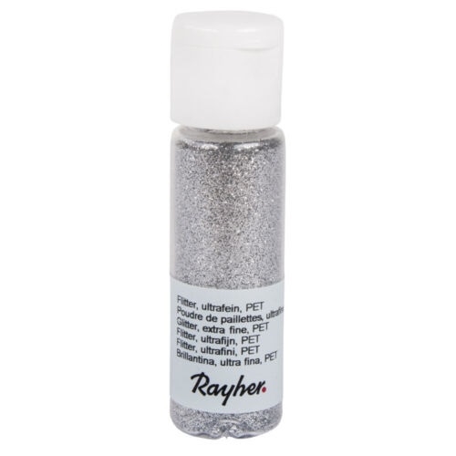 R39420610.jpg RAYHER GLITTER EXTRA FINE 20ML BRILLIANT SILVER - Image 1