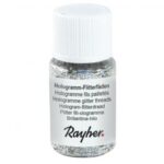 RAYHER HOLOGRAMME GLITTER THREADS 0.3X1.65MM 10ML BRILLIANT SILVER