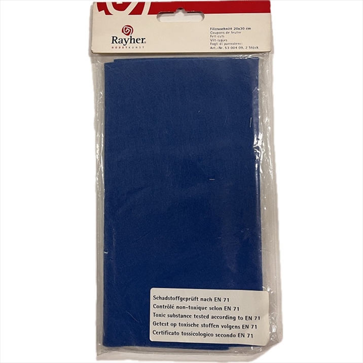 R5300409.jpg RAYHER FELT CUT 20X30CM 2PCS MEDIUM BLUE - Image 1