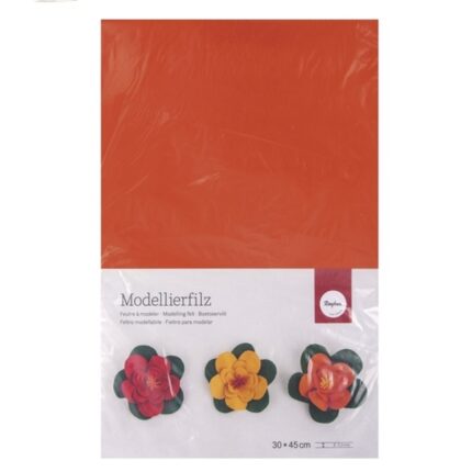 RAYHER MODELLING FELT 0.2X30X45CM ORANGE