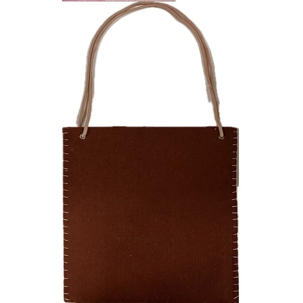 R5306005.jpg RAYHER FELT PRESENT BAG 23X23CM BROWN - Image 1